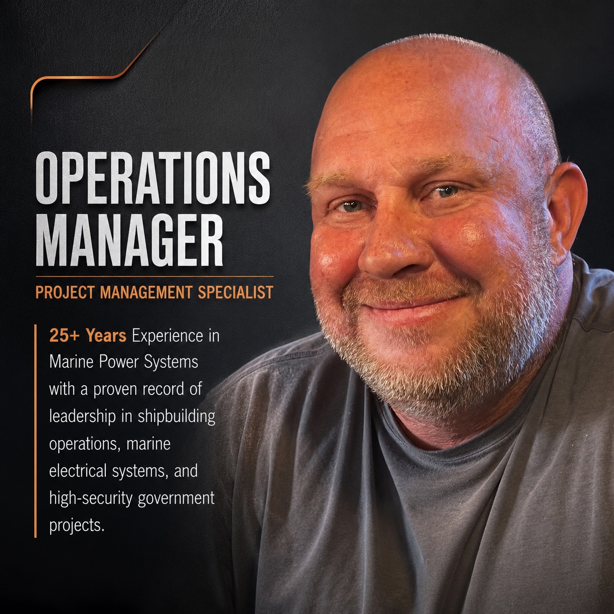 Operations Manager, Project Management Specialist, 25+ Years Experience in Marine Power Systems